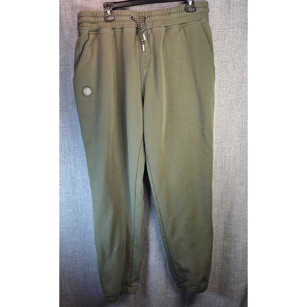Bearded Goat Men's XL Green VOID Heavyweight Jogger Sweatpants Zip Back Pocket